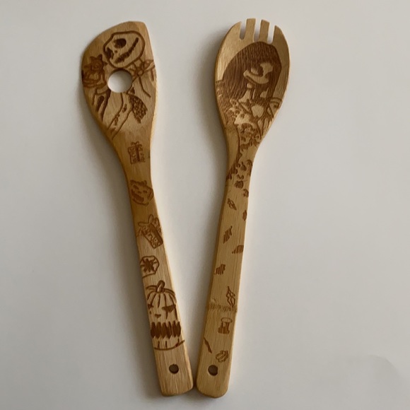NWOT DISNEY 5 piece Nightmare Before Christmas wooden utensils, Jack & Sally - Picture 3 of 7